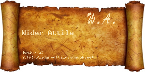 Wider Attila névjegykártya